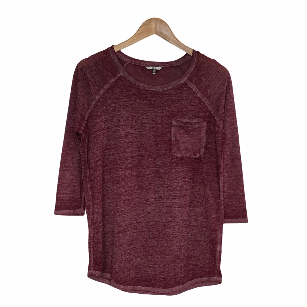 BUCKLE BKE Wine Burnout Pocket Tee